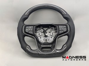 Ford Bronco Custom Steering Wheel - Carbon Fiber - Round Top - Black Stitching - Perforated Leather Ford Bronco Custom Steering Wheel - Carbon Fiber - Round Top - Black Stitching - Perforated Leather